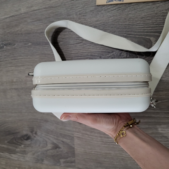 White Crossbody Mini Suitcase Bag - Picture 3 of 4